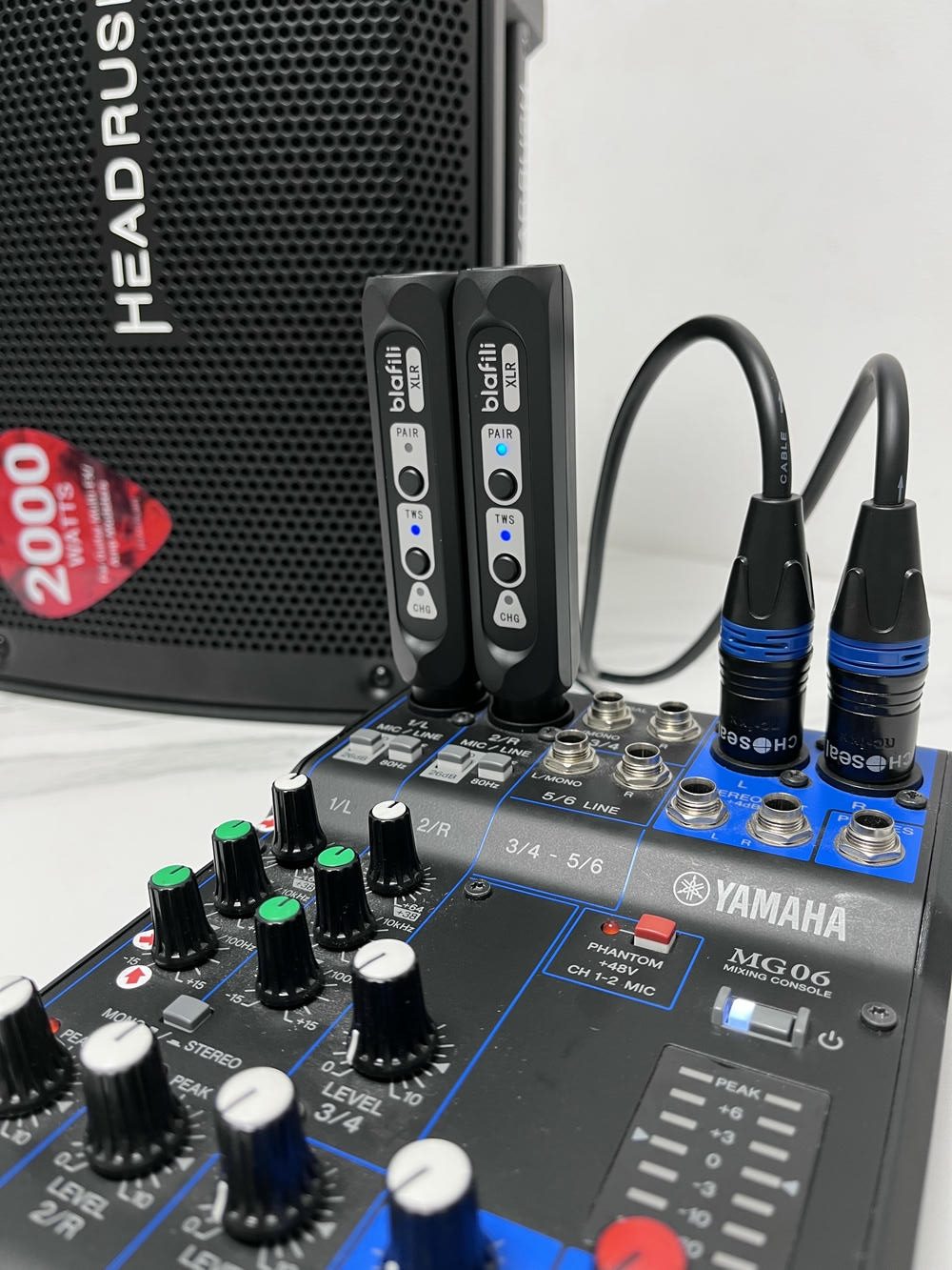 XLR Bluetooth receiver connected for mixer playback