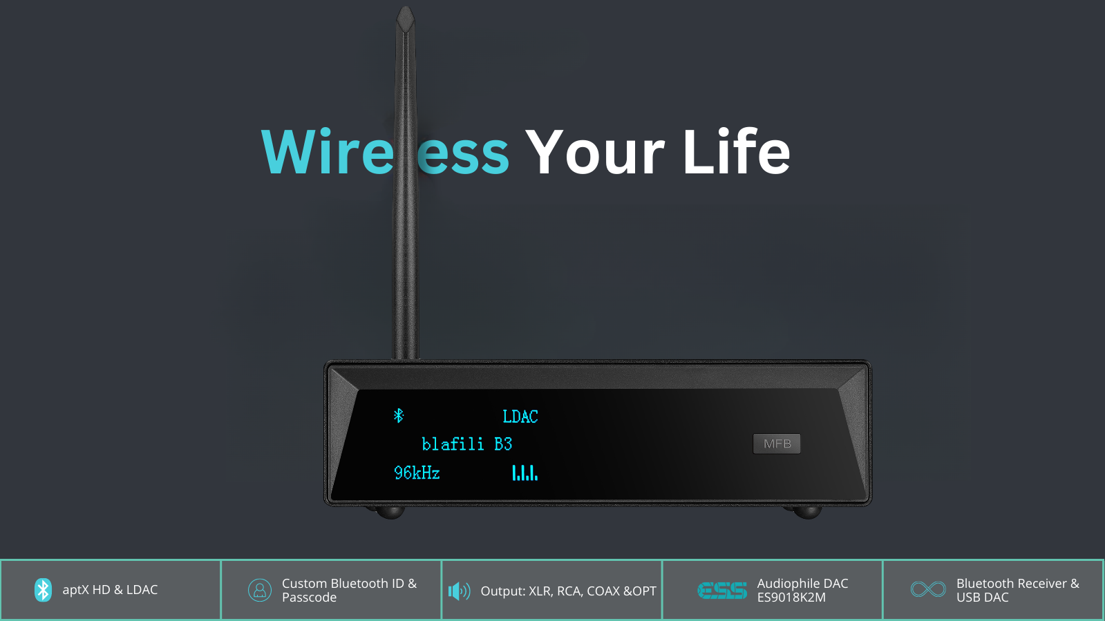 Wireless Audio Transmitter and Receiver Blafili B3