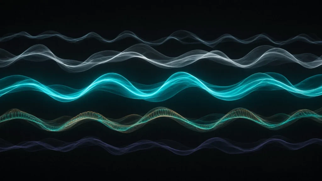 Abstract waveforms comparing Bluetooth audio codecs